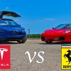 Teslat X P90D Ludicrous vs Ferrari